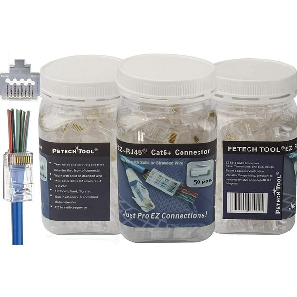 50pcs and 100pcs RJ45 CAT6 Connectors Pass Through Rj45 Ends 30U Gold Plated Ethernet Cat6 Plugs CAT6 Cable Connectors for 23 24 AWG Ethernet Cable Option 30U Gold Plated 50pcs and 100pcs RJ45 CAT6 Connectors Pass Through Rj45 Ends 30U Gold Plated Ethernet Cat6 Plugs CAT6 Cable Connectors for 23 24 AWG Ethernet Cable Option 30U Gold Plated